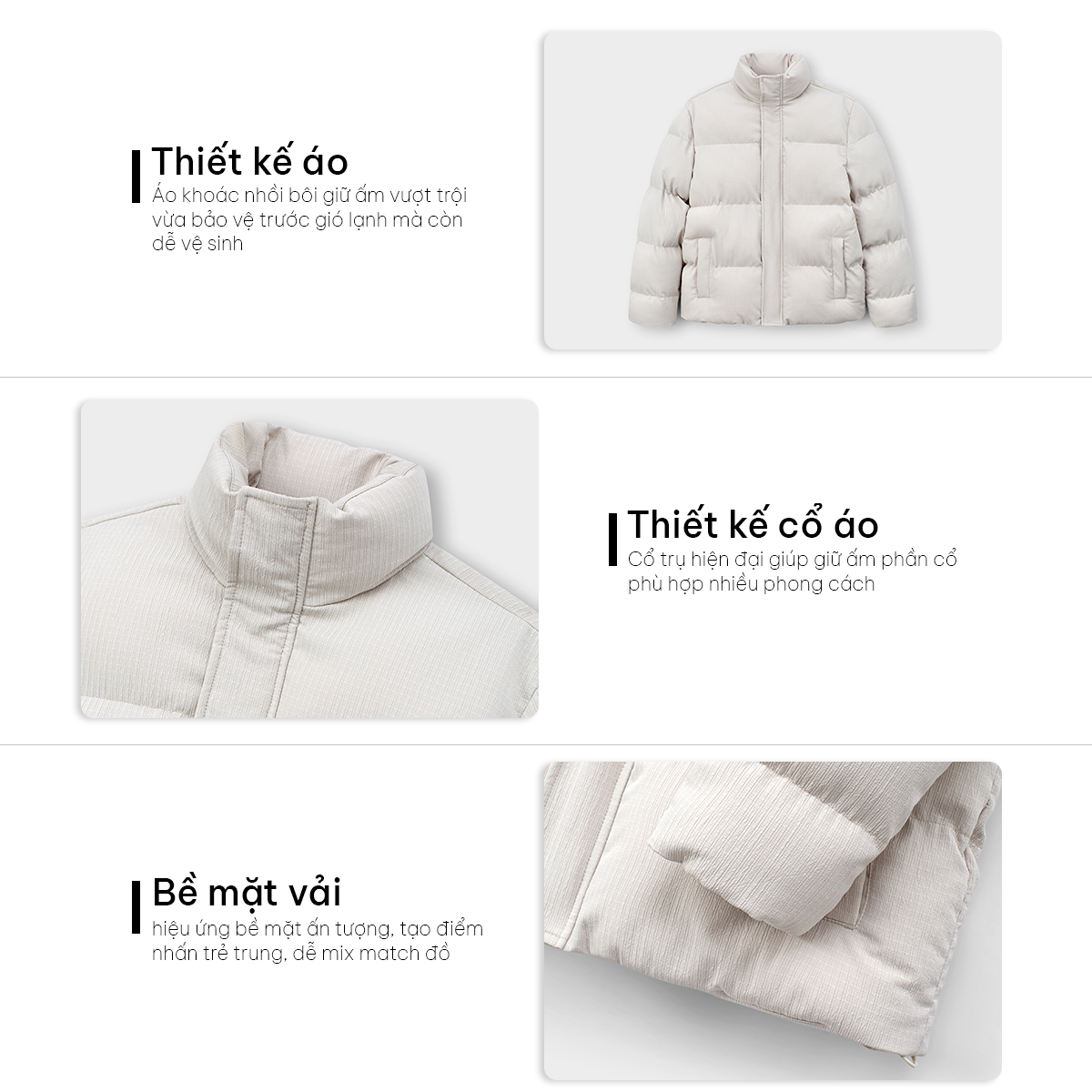 Áo Khoác Phao Nhồi Bông Regular 5150