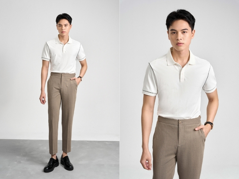 quần nâu phối áo màu gì 