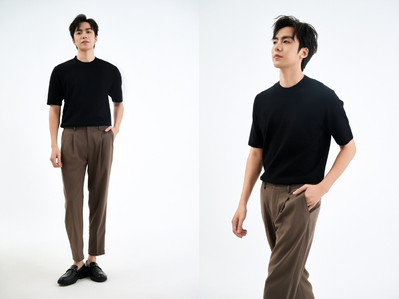 quần nâu phối áo màu gì v