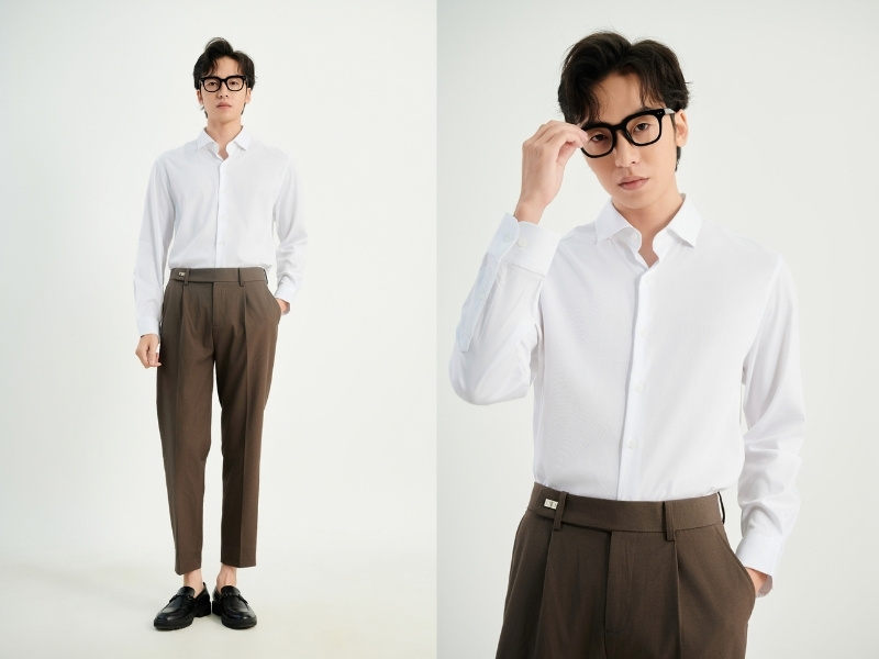 quần nâu phối áo màu gì 