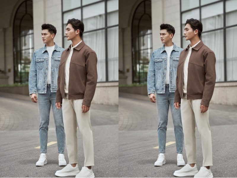 phối quần jean áo thun nam