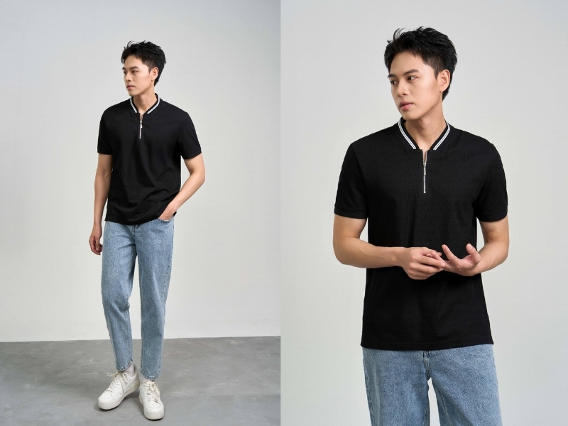 phối quần jean áo thun nam